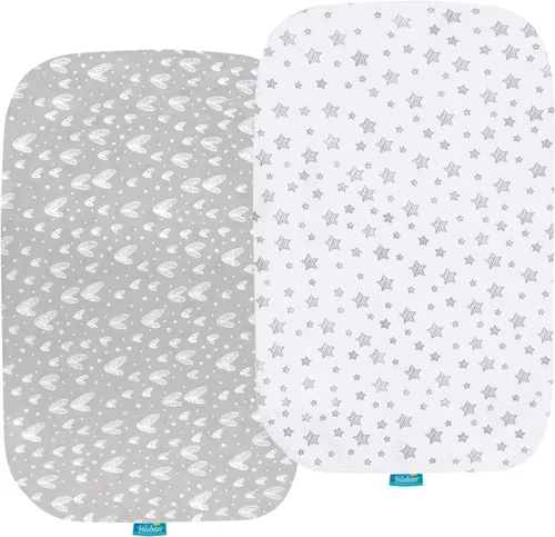 Vista 7 de Funda impermeable para colchón de moisés, viscosa hecha de bambú y sábanas de moisés compatibles con KoolerThings (3 en 1) moisés de bebé, sábanas