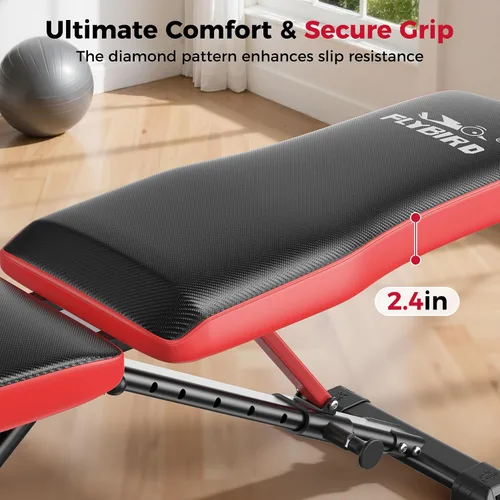 Vista 4 de FLYBIRD Adjustable Weight Bench, Full Body Workout Bench for Home Garage Gym Strength Training, Incline Flat Decline for Sit Up Bench Press