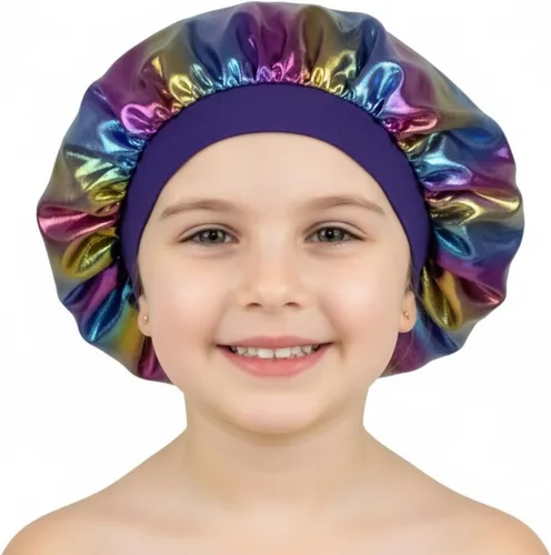 Vista 13 de Gorros de satén para niñas para niñas, gorro de satén para dormir, gorro de noche de seda