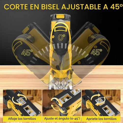 Vista 3 de Sierra de calar inalámbrica compatible con batería Dewalt de 20 V Max (sin batería), sin escobillas, velocidad variable, cortes biselados de 45°, 3
