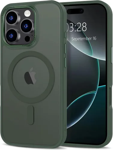 Vista 275 de Anuck - Funda magnética para iPhone 11 compatible con MagSafe, carcasa trasera mate translúcida dura, borde de TPU, delgada, resistente a impactos