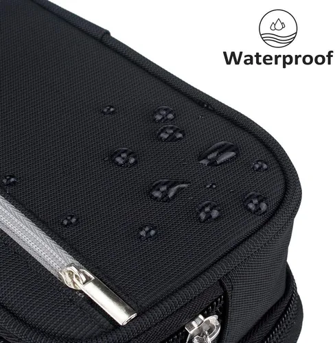 Vista 6 de Estuche para lápices de gran capacidad, bolsa grande de almacenamiento para lápices, bolsa con 3 compartimentos multifuncionales, estuches