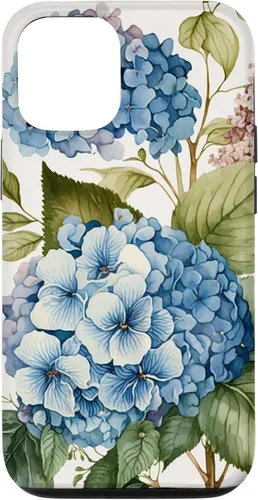 Vista 28 de Watercolour Vintage Blue Hydrangea with Flower Flower Case for iPhone 17