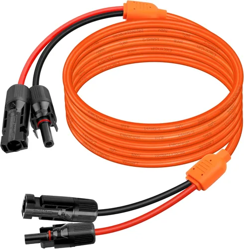 Vista 13 de XRDS -RF Cable de extensión solar de 5 pies, cobre estañado de 14AWG con conectores de panel solar, cables de derivación rojo y negro de 10AWG
