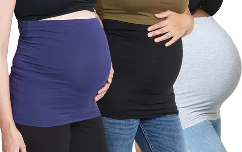 Vista 31 de Bandas para el vientre: disponibles en 8 tamaños y 7 colores. Extensor de camisa de maternidad y posparto, 3 paquetes para todas las etapas