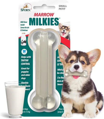 Vista 8 de Sporn Yuppie - Juguete dental para cachorros, masticable de médula, pequeño, blanco, (33810)