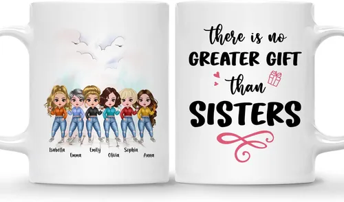 Vista 17 de GOSSBY Taza personalizada (2 Sisters) ¡Aparentemente somos problemas cuando estamos juntos, quién sabía! Taza personalizada para mejor amiga
