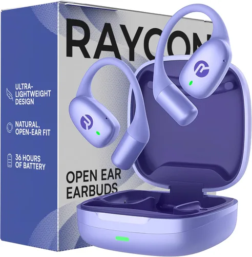 Vista 10 de Raycon Essential Open Earbuds – Auriculares inalámbricos True Wireless de oído abierto con Bluetooth 6.0, ultraligeros, diseño de gancho cómodo