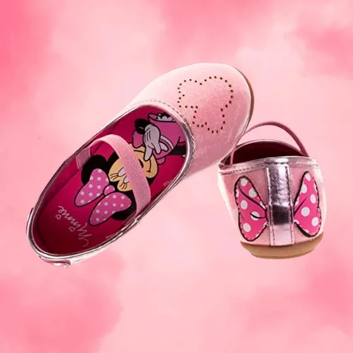 Vista 3 de Disney Frozen Elsa Minnie Mouse - Zapatos planos Mary Jane para niñas, disfraz de princesa de personaje de gelatina para niños, ballet, bailarina