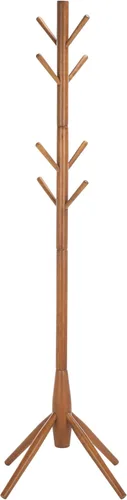 Vista 10 de SAFAVIEH Home Collection - Perchero de nogal oscuro Sergius, árbol de pasillo independiente de madera maciza (STG8500B)