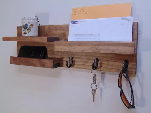 Vista 2 de Entryway Organizer - Mail Holder - Phone Holder - Display Shelf