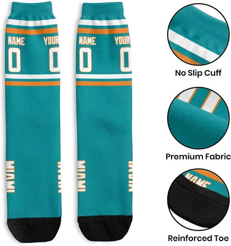 Vista 7 de Calcetines personalizados para hombre, número y nombre de los fanáticos del fútbol, regalos personalizados para hombres y mujeres