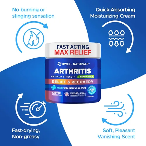 Vista 3 de Owell Naturals Crema para articulaciones y músculos, penetración profunda, alivio y recuperación de máxima fuerza para articulaciones y músculos