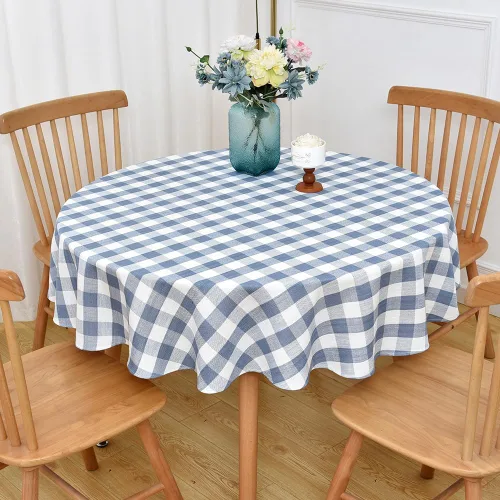 Vista 36 de Mantel de Algodón Resistente para Mesa Cuadrada Estilo Granja Vintage Mantel Lavable Cobertura de Mesa Rústica (Gris, 52''x52'')