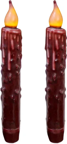 Vista 22 de CVHOMEDECO. Velas de cera real sumergidas a mano, funciona con pilas, temporizador, velas cónicas sin llama primitivas del país, 6-3/4 pulgadas
