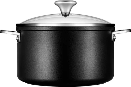Vista 3 de Le Creuset Olla antiadherente endurecida PRO con tapa de vidrio, 6.3 cuartos de galón.