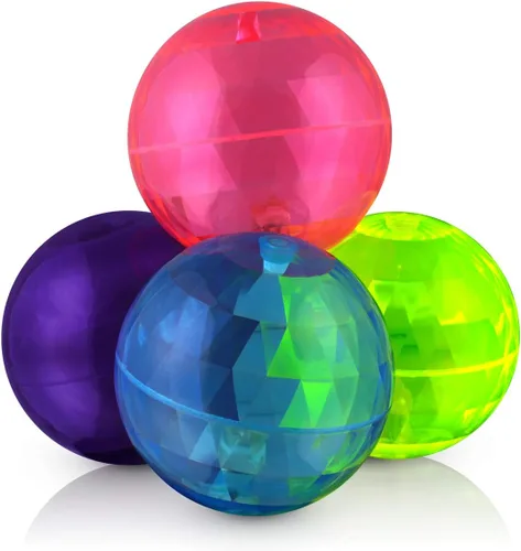 Vista 4 de Bolas hinchables grandes de colores surtidos de 4 pulgadas con luces LED intermitentes (juego de 6)