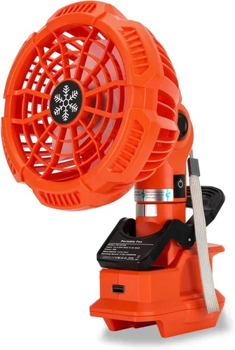 Vista 8 de Taingwei Ventilador portátil con control remoto para batería de litio BLACK+DECKER de 20 V, ventilador de camping con 3 ajustes de velocidad