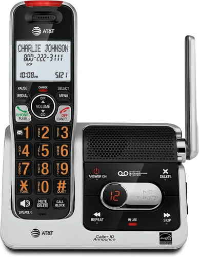 Vista 15 de AT&T BL102 DECT 6.0 Teléfono inalámbrico para el hogar con contestador, bloqueo de llamadas, locutor de identificación de llamadas, asistencia