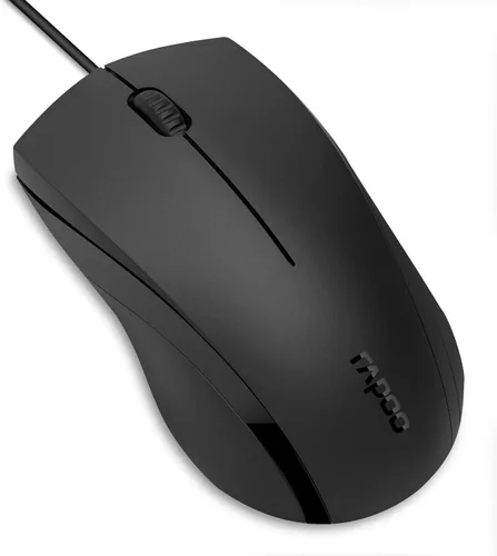 Vista 8 de Rapoo Ratón Silencioso con Cable, 1000 DPI, Cable de 1.5m, Botón Óptico Silencioso para Computadora, Uso para Mano Izquierda y Derecha, para Laptop