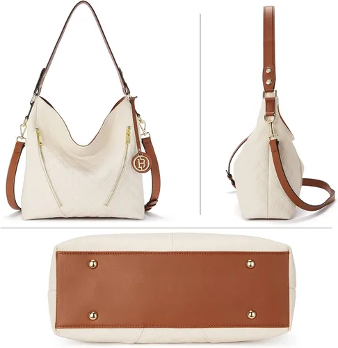 Vista 3 de BOSTANTEN Bolso de cuero para mujer, diseño de bolsos de hombro, Hobo