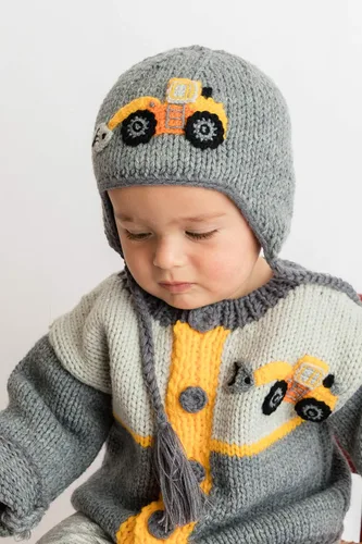 Vista 2 de Huggalugs Sombrero de punto para bebé y niño pequeño, gris