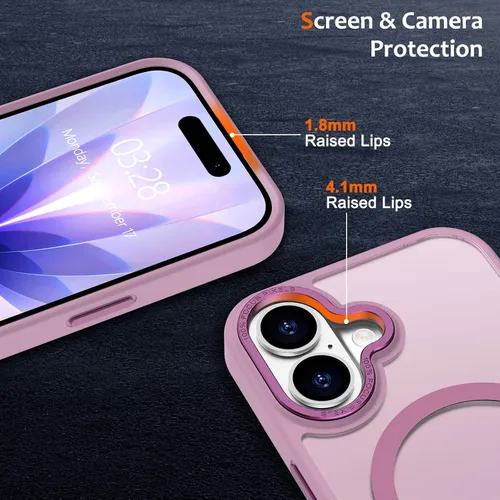 Vista 616 de Anuck - Funda magnética para iPhone 11 compatible con MagSafe, carcasa trasera mate translúcida dura, borde de TPU, delgada, resistente a impactos