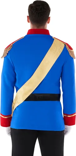 Vista 4 de Morph - Disfraz de príncipe azul para hombre - Disfraz de príncipe para hombre - Disfraz de príncipe real para hombre - Disfraz de príncipe adulto