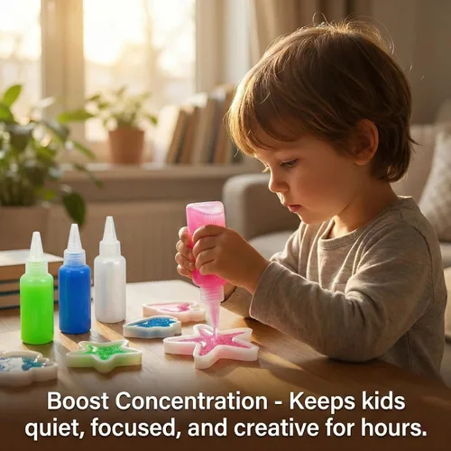 Vista 2 de Kit de recambio de 24 botellas de gel para manualidades, elfo de agua mágico, fabricante de juguetes para días lluviosos y lazos familiares, regalo