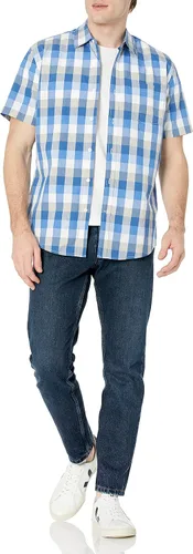 Vista 4 de Tienda Essentials Men's Regular-Fit Short-Sleeve Poplin Shirt