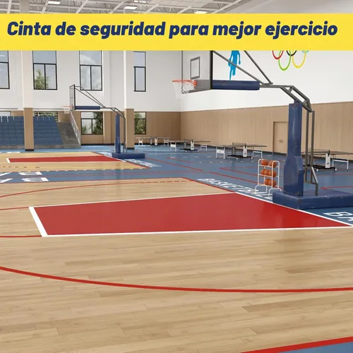 Vista 4 de SWRT Cinta de Marcado de Piso Roja de 2" x 110 pies y Cinta de Empalme de Baile, Cinta de Precaución para Piso de Gimnasio, Cinta de Rayas