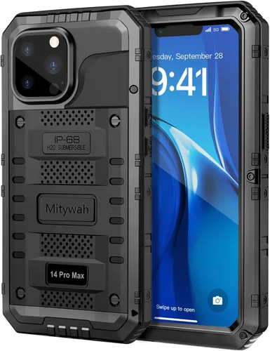Vista 27 de Mitywah Funda impermeable para iPhone 7/iPhone 8 / iPhone SE 2020, funda de metal resistente de grado militar, protección de cuerpo completo