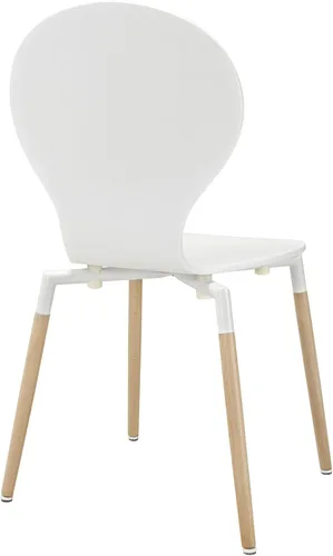 Vista 4 de Modway Path Mid-Century Modern - Dos sillas de cocina y comedor en color blanco