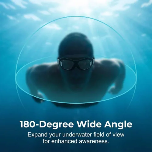Vista 4 de Fliwos Gafas de natación para hombres y mujeres, gafas de natación antivaho con tapones integrados para los oídos, correa ajustable con sello