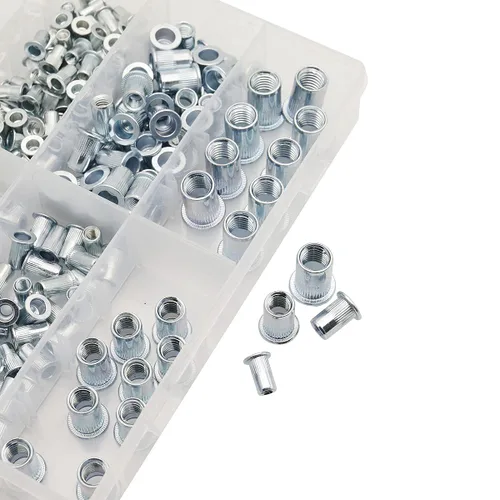 Vista 5 de Juego de 220 tuercas remachables de cabeza plana roscada, kit surtido de tuercas de remache - M3 M4 M5 M6 M8 M10