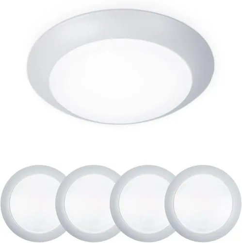 Vista 7 de WAC Lighting FM-306-930-BN disco para montaje al ras de luz led blanca suave de 3000 K, con calificación de Energy Star, grande, de níquel bruñido