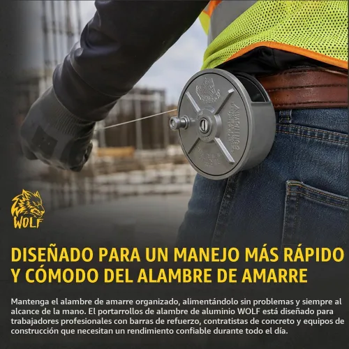 Vista 2 de WOLF - Rueda de aluminio de 6.25 pulgadas, ligera, ambidiestra, trabillas para cinturón y perilla incorporadas