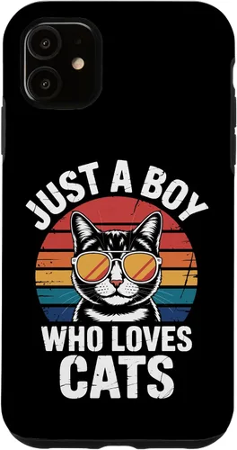 Vista 8 de Just A Boy Who Loves Cats Feline Enthusiast Pet Cat Parents Case for iPhone 16