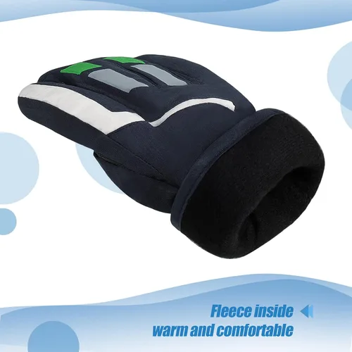 Vista 5 de SATINIOR Guantes de esquí de nieve impermeables para niños, guantes de snowboard para niños y niñas, guantes de nieve cálidos