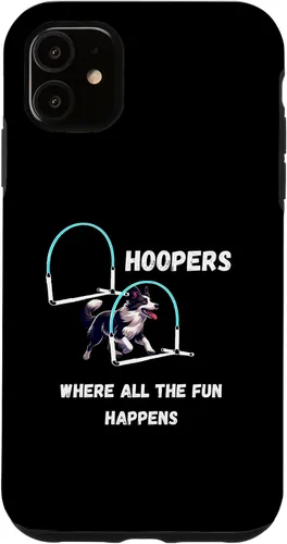 Vista 5 de iPhone 15 Dog Agility Dog Hoopers all the fun happens border collie Case