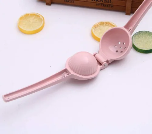 Vista 8 de Exprimidor manual de metal cítrico limón lima exprimidor, exprimidor de frutas, metal, herramienta de cocina (rosa)