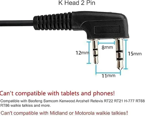 Vista 11 de Retevis Auricular Walkie Talkie, micrófono de auge, para RT22/RT68/RT21/H777