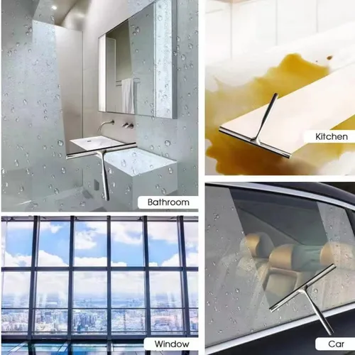 Vista 5 de Escobilla de goma de silicona de repuesto para puertas de ducha, ventanas, limpieza de vidrio, 41 pulgadas Blanco