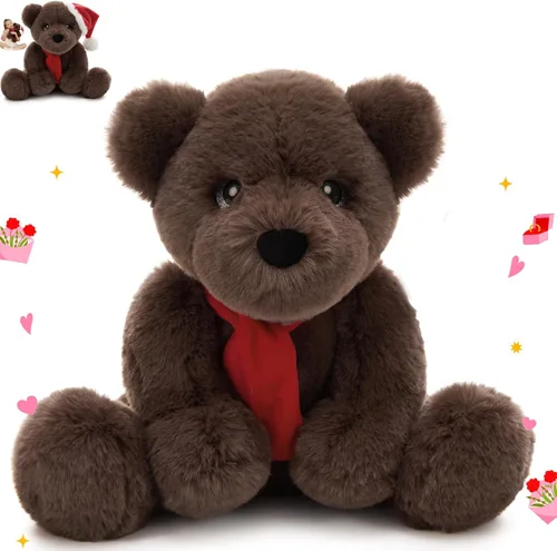 Vista 13 de MorisMos Oso de Peluche Relleno, Pequeño Oso de Peluche de 14'' Juguete de Peluche Regalo para Niño Niña Bebé Adolescente Adulto, Tierno Juguete