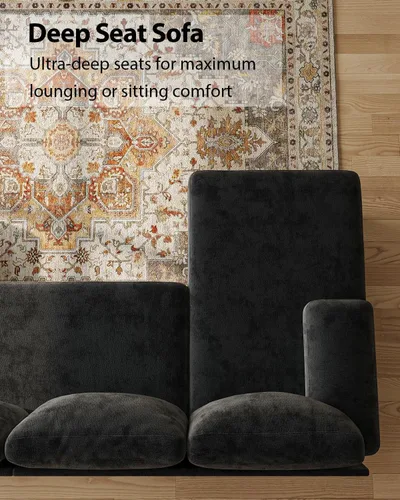 Vista 5 de Sofás seccionales en forma de U para sala de estar, sofá modular moderno de 112 pulgadas, sofá de felpilla con diván doble para apartamento