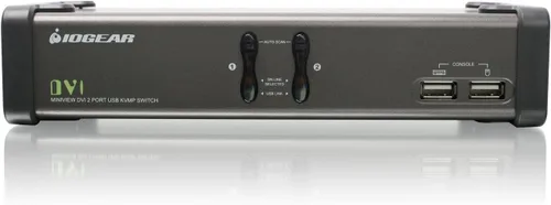 Vista 2 de IOGEAR Conmutador KVMP DVI de 2 puertos con juego completo de cables, (compatible con GCS1102 TAA), negro