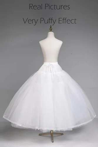 Vista 3 de CEZOM 8 capas de tul Hoopless Enagua Crinolina Underskirt para vestidos de novia MPT018 blanco, Blanco