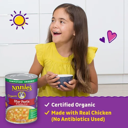 Vista 4 de Annie's Organic Star - Sopa enlatada de pasta y pollo, lista para servir, 14 onzas