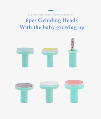 Vista 6 de Limpiador de uñas para bebés – Kit de cortaúñas eléctrico seguro – recortador de uñas para recién nacido o para niños y niñas de los pies – funciona