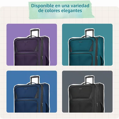 Vista 7 de U.S. Traveler - Equipaje extensible con costado blando Aviron Bay, Negro, Juego de 2 piezas